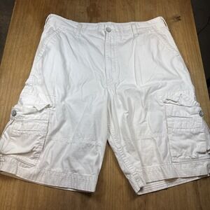 Vintage Levi's White Tab Cargo Shorts Mens 38 Solid White 12" Inseam Grunge